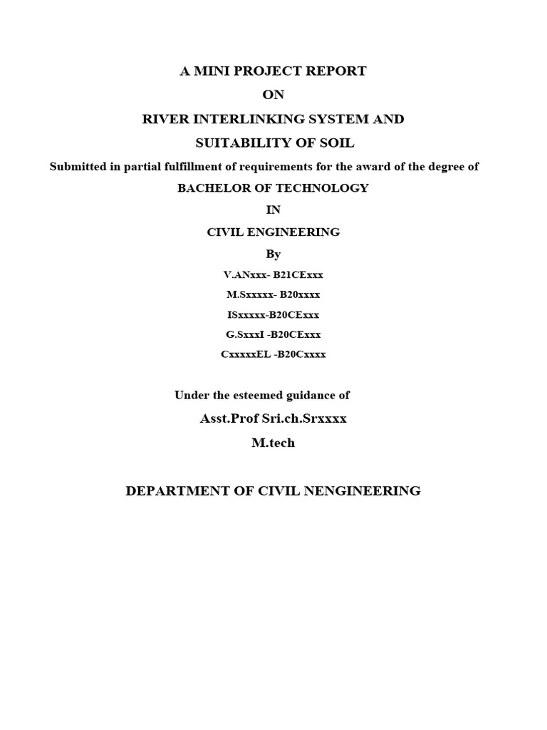 Mini Project Report | PDF | Soil | Dam