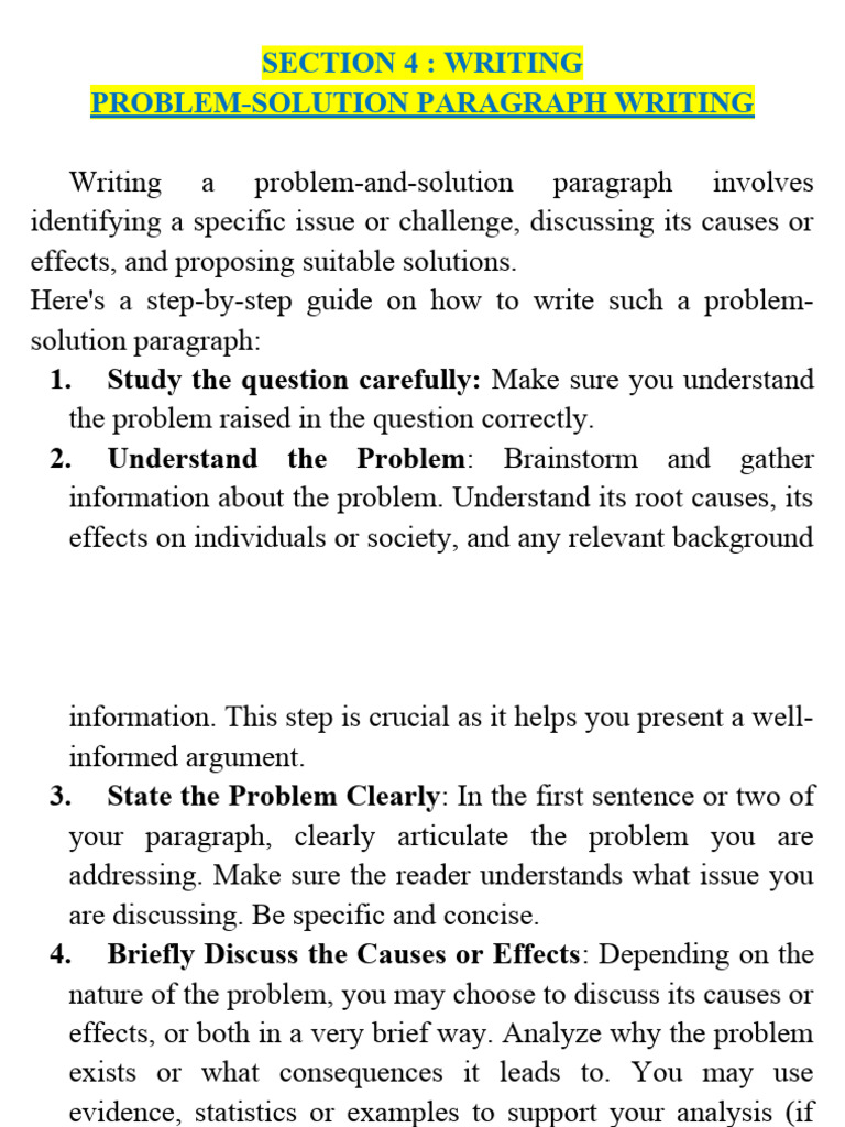 Problem-Solution Paragraph Writing Guide | PDF | Pollution | Plastic