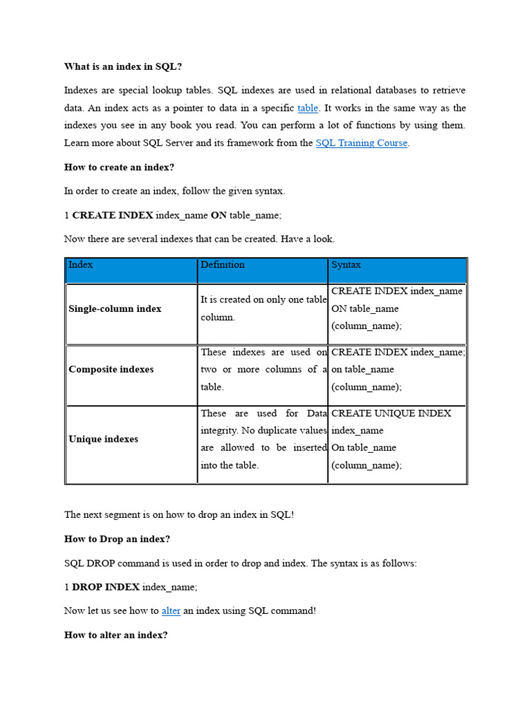 Create index download free pdf database index sql