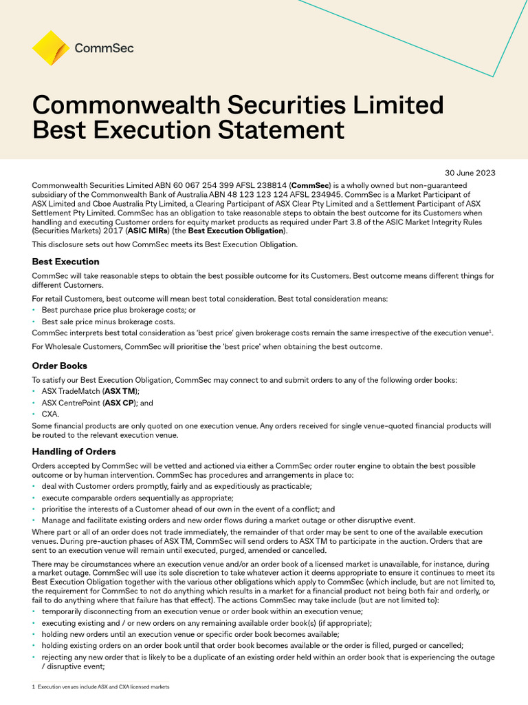 Bestexecutiondisclosure | PDF | Market Liquidity | Securities (Finance)