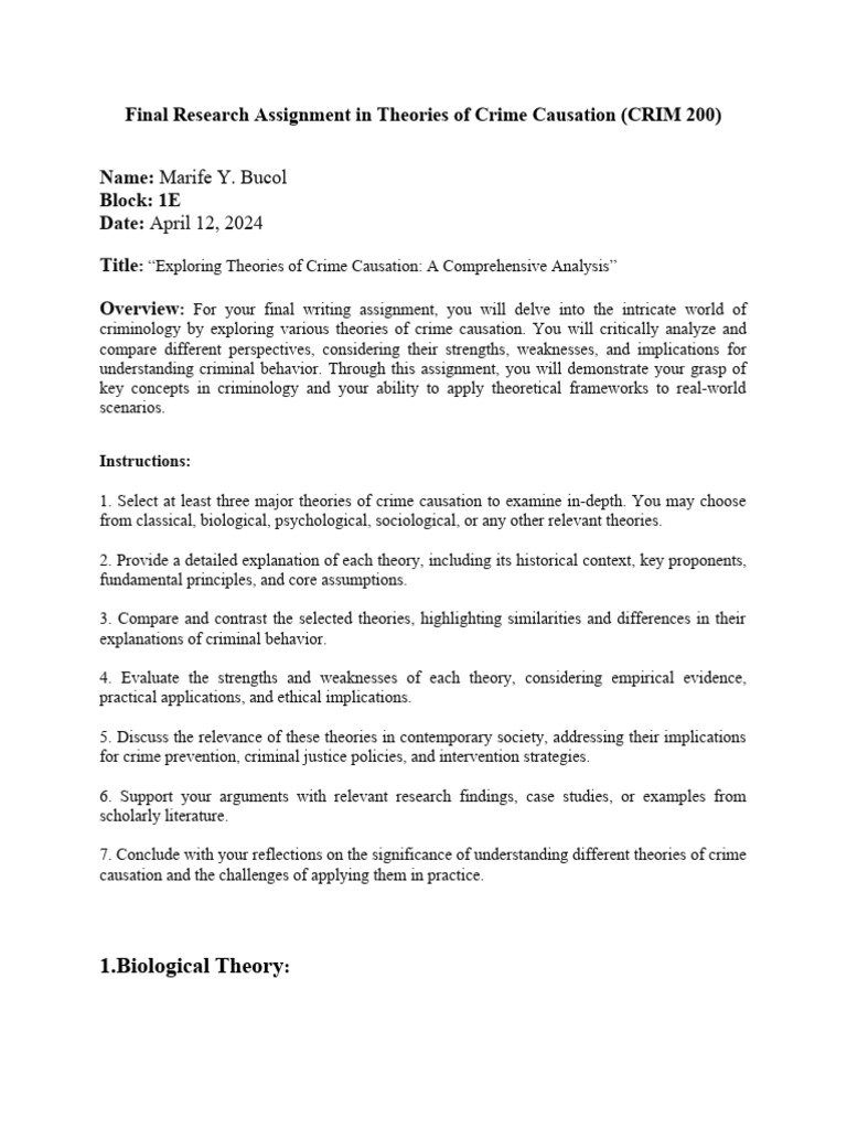 Final research assignment pdf crime violence crimes