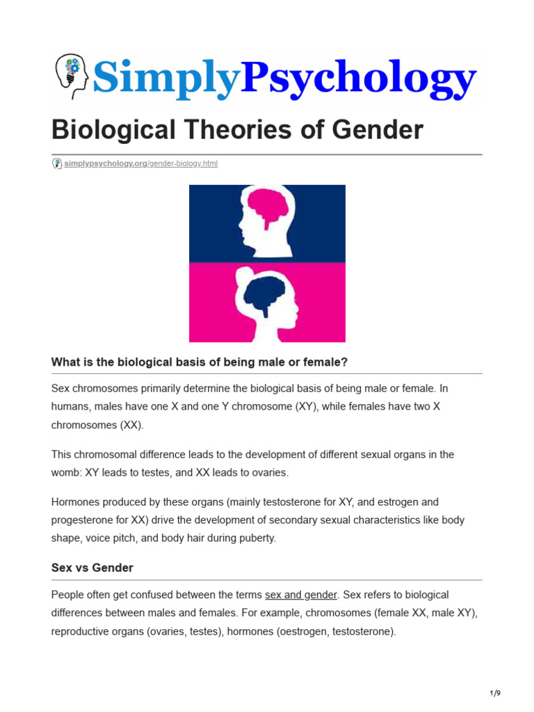 Biological Theories of Gender | PDF | Gender | Gender Studies