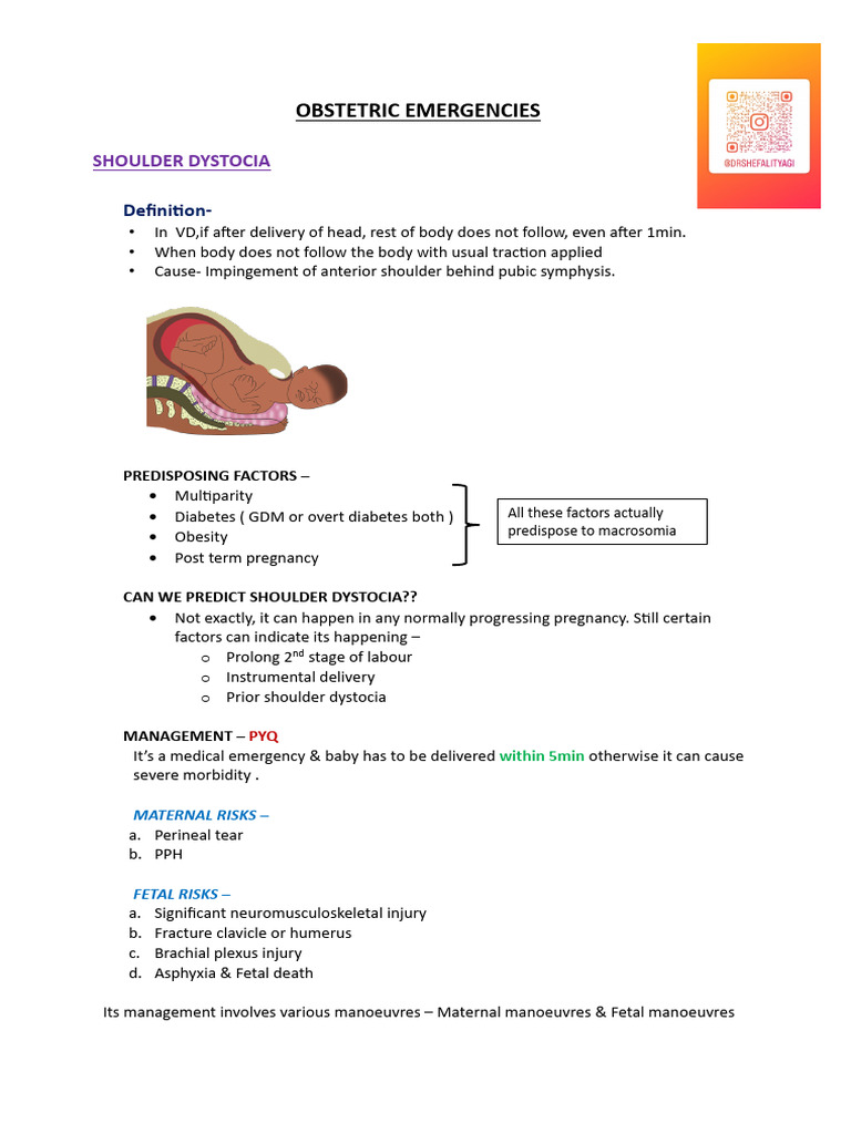 Obs Emergency - Community - File | PDF | Childbirth | Uterus
