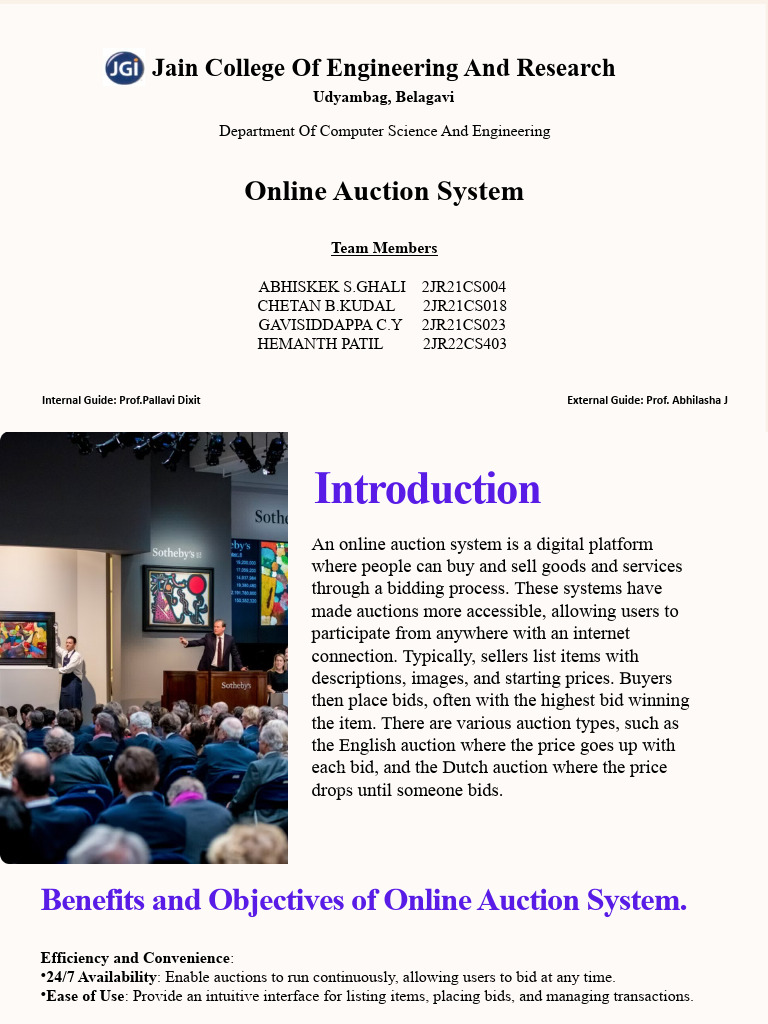 Online Auction System Overview and Benefits | PDF | Auction ...