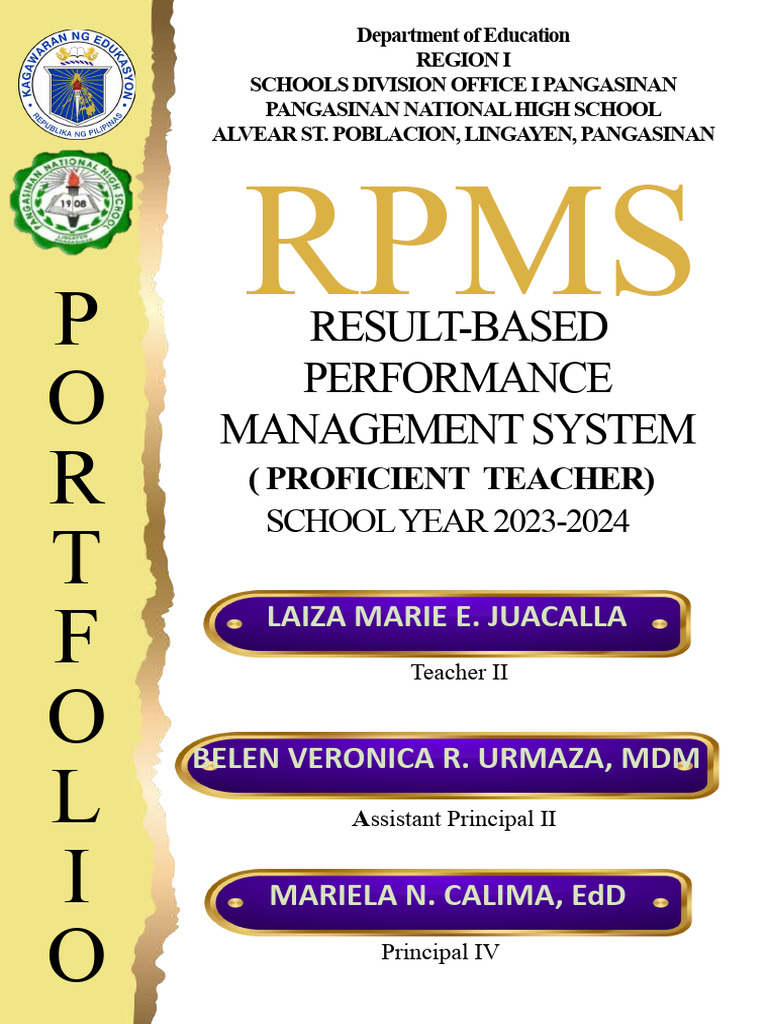 RPMS Portfolio for Proficient Teacher 2023-2024 | PDF | Learning ...