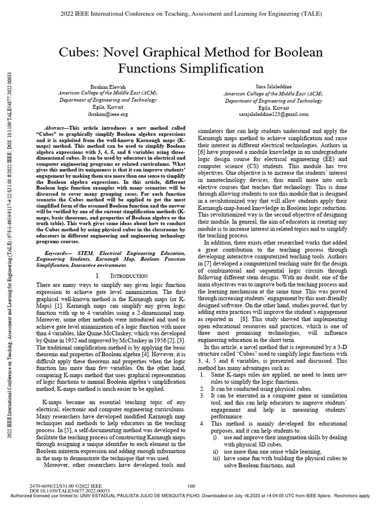 Cubes_Novel_Graphical_Method_for_Boolean_Functions_Simplification | PDF