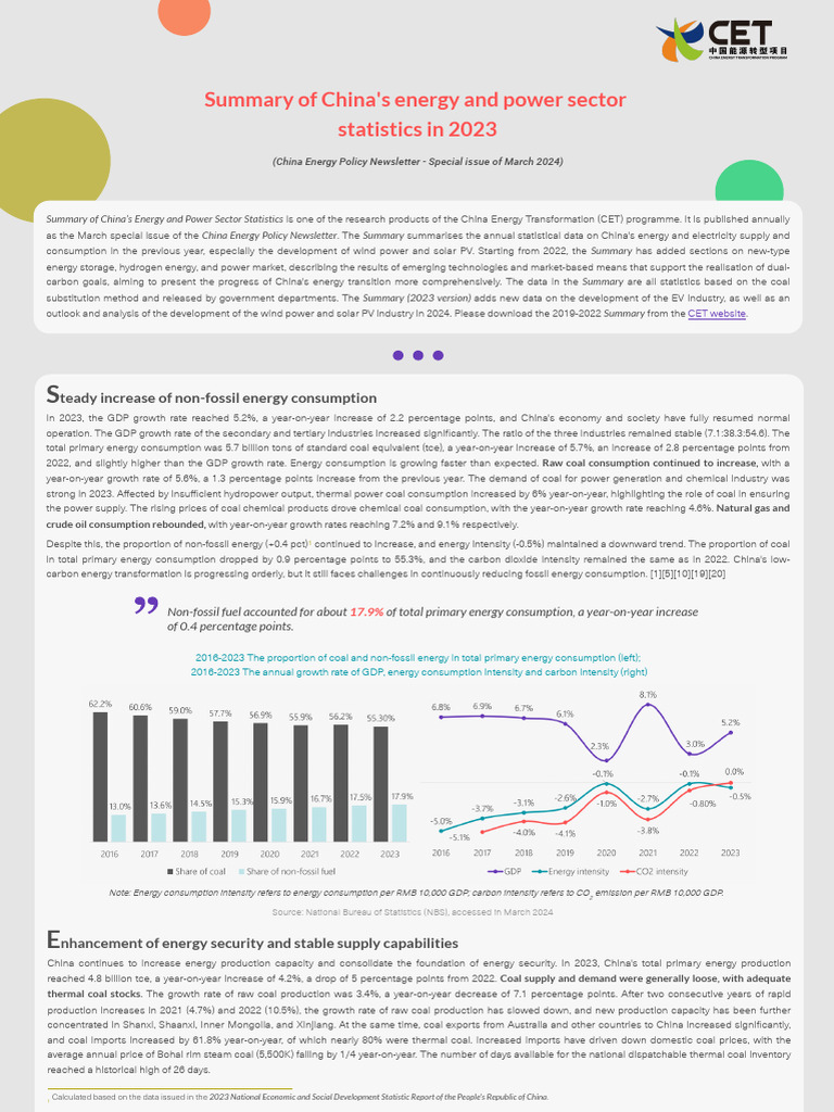 China's 2023 Energy Sector Overview | PDF | Renewable Energy | Wind Power