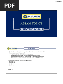 Assam History - Perfect Prelims 2025