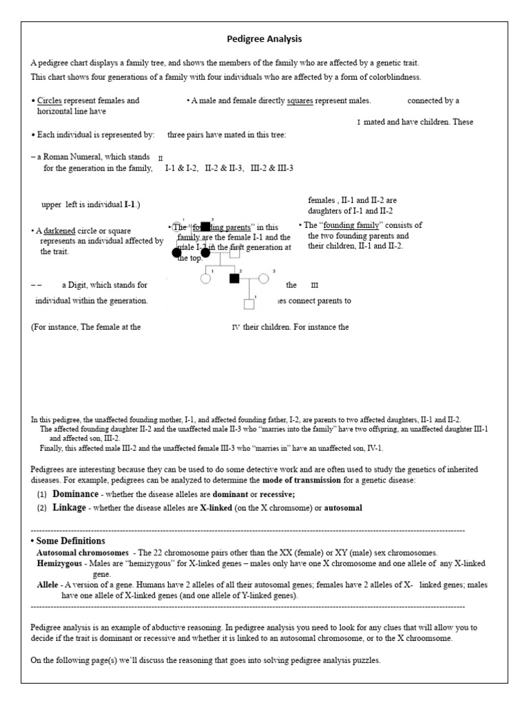 Understanding Pedigree Analysis Basics | PDF | Genetic Disorder ...