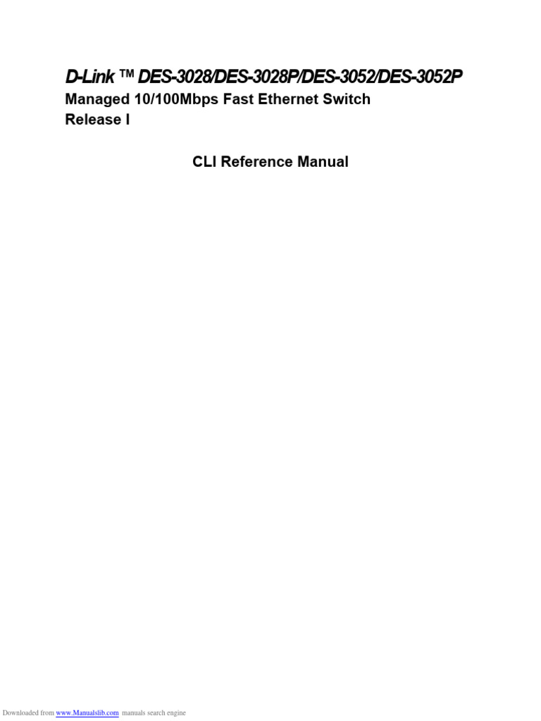 D-Link DES-3028 Manual de Referência | PDF | Command Line Interface ...