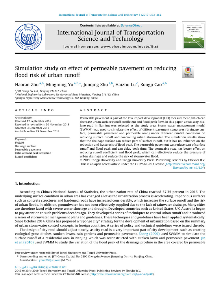 Permeable Pavement's Impact on Urban Flooding | PDF | Surface Runoff ...