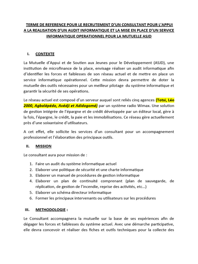 Audit et Mise en Place IT pour ASJD | PDF | Informatique | Audit