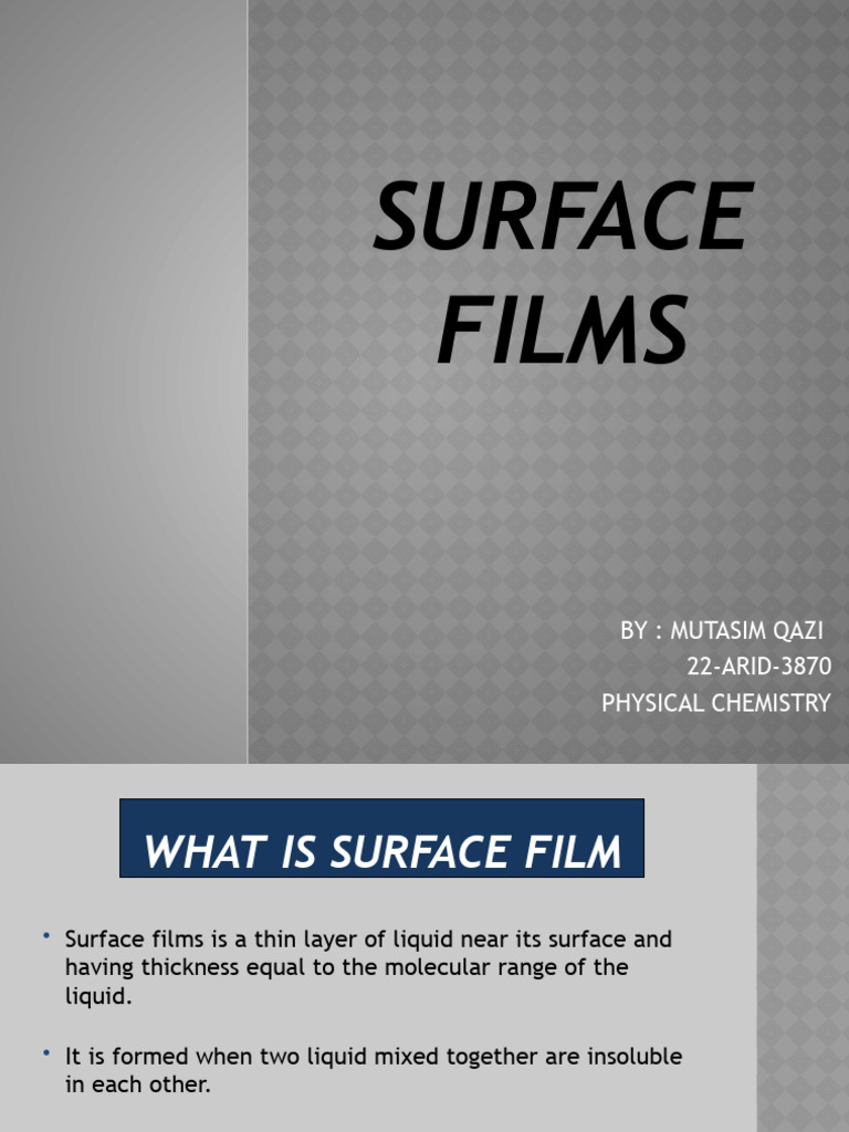 Understanding Surface Films in Liquids | PDF