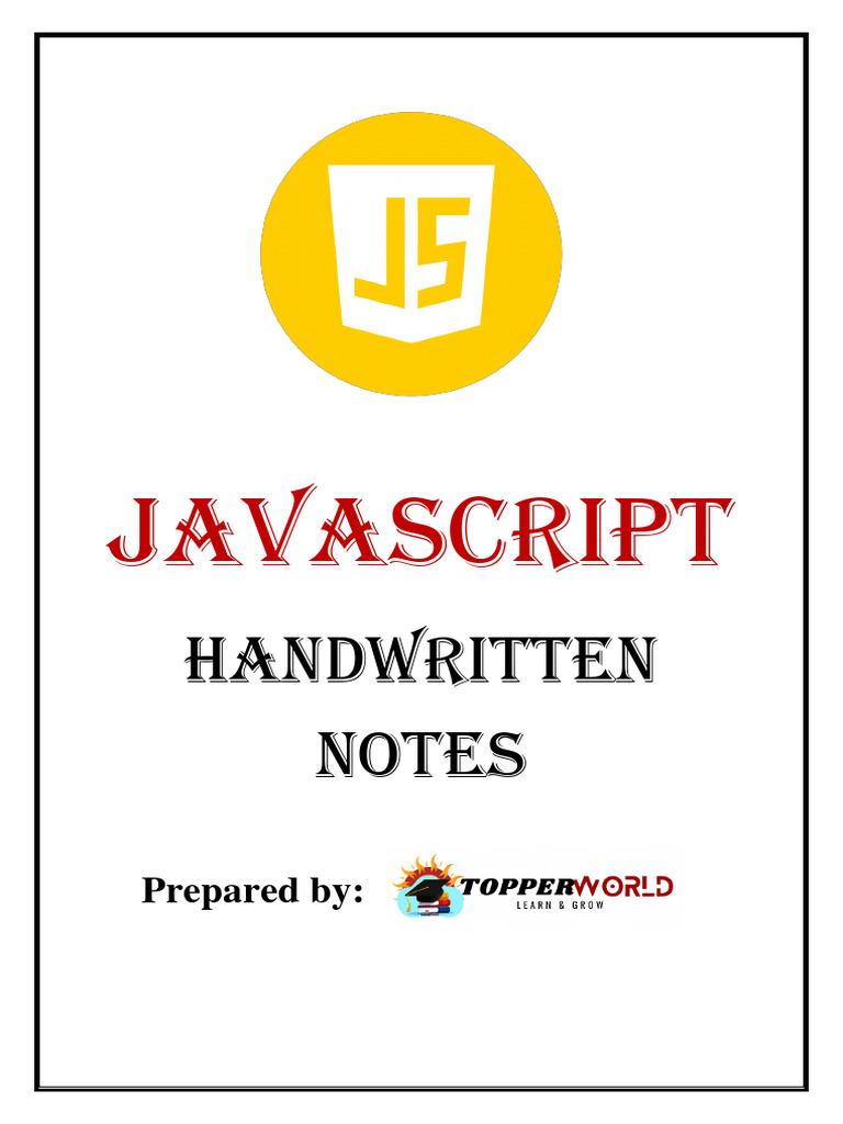 JavaScript Handwritten Notes | PDF