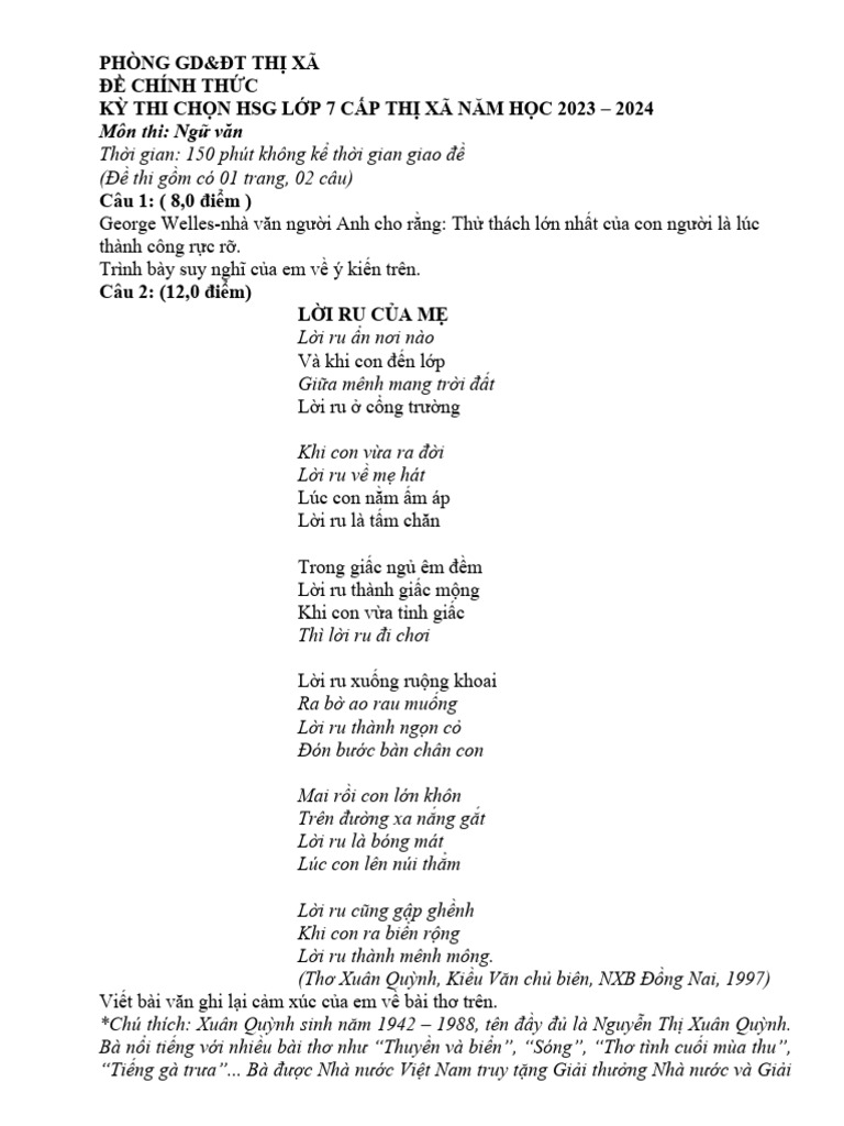 5. Lời ru của mẹ | PDF