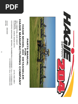 Hagie Model 204 Parts Manual | PDF | Nut (Hardware) | Manual