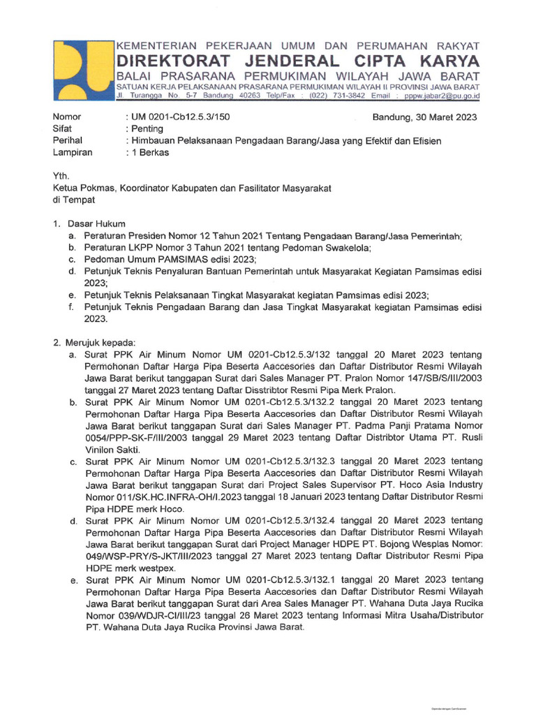 3-PPK - Himbauan Pelaksanaan Pengadaan Barang Dan Jasa 2023 | PDF