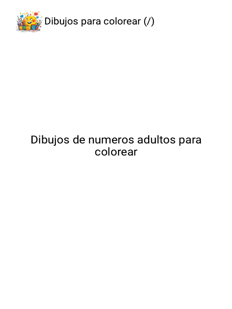 Dibujos De Nmeros Adultos Pdf Para Colorear Vsun