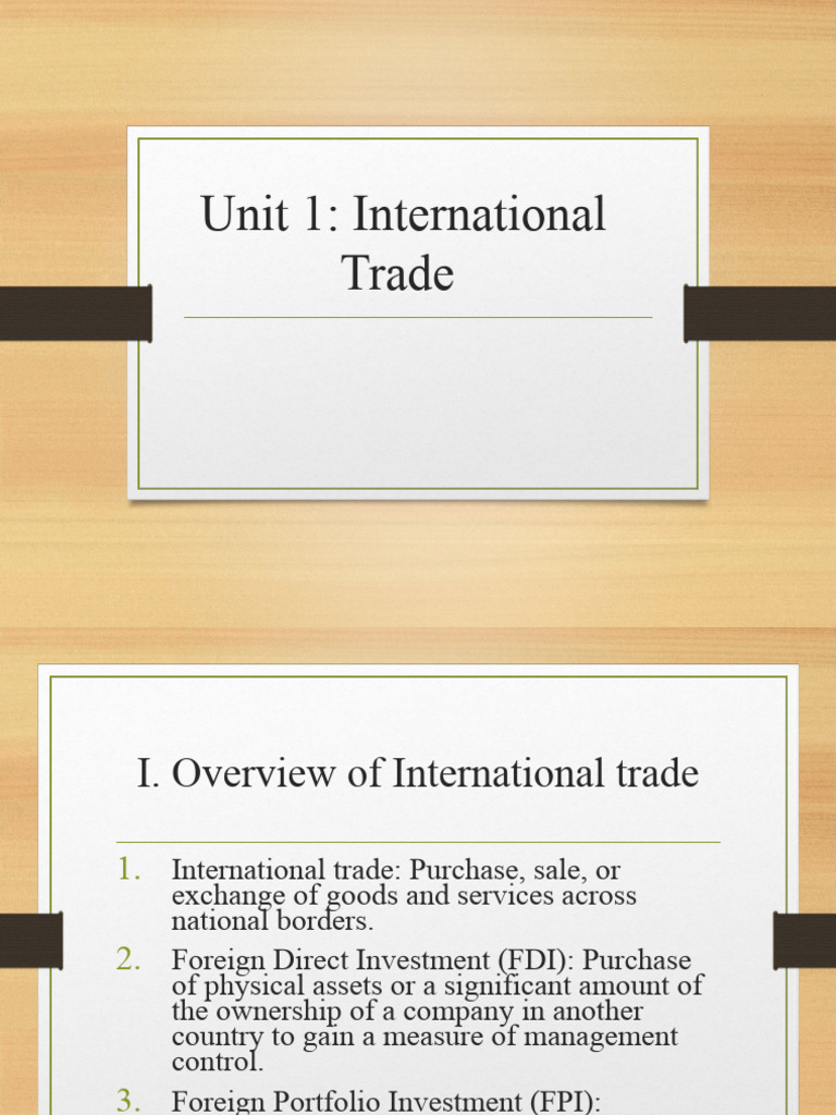International Trade: Concepts and Theories | PDF | Terms Of Trade | Trade