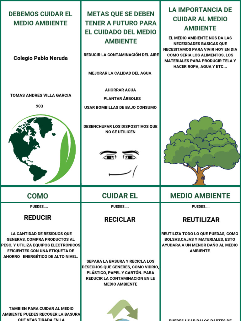 Folleto sobre el Cuidado del Medio Ambiente | PDF | Residuos | Economía ...