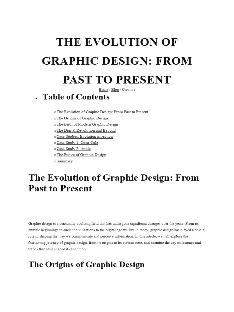 The Evolution of Graphic Design | PDF | Graphic Design | Communication ...