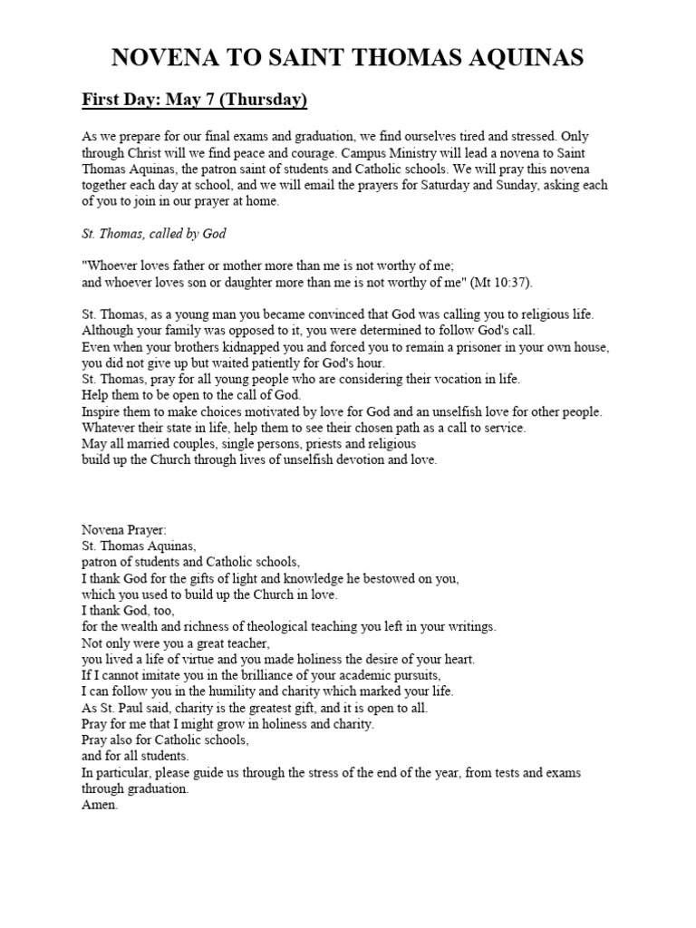 Pray with jpii novena to st thomas aquinas download free pdf
