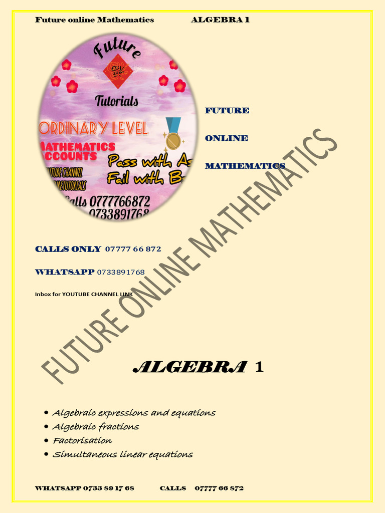 Algebra 1 by Future - 240713 - 174419 | PDF | Algebra | Equations