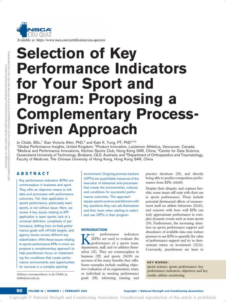 Selection of Key Performance Indicators For Your.10 | PDF | Performance ...
