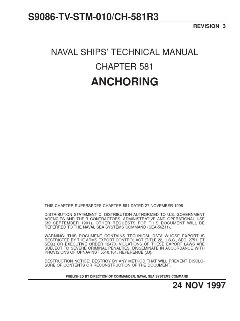 Navsea S9086TVSTM010 CH581 PDF Anchor Ships
