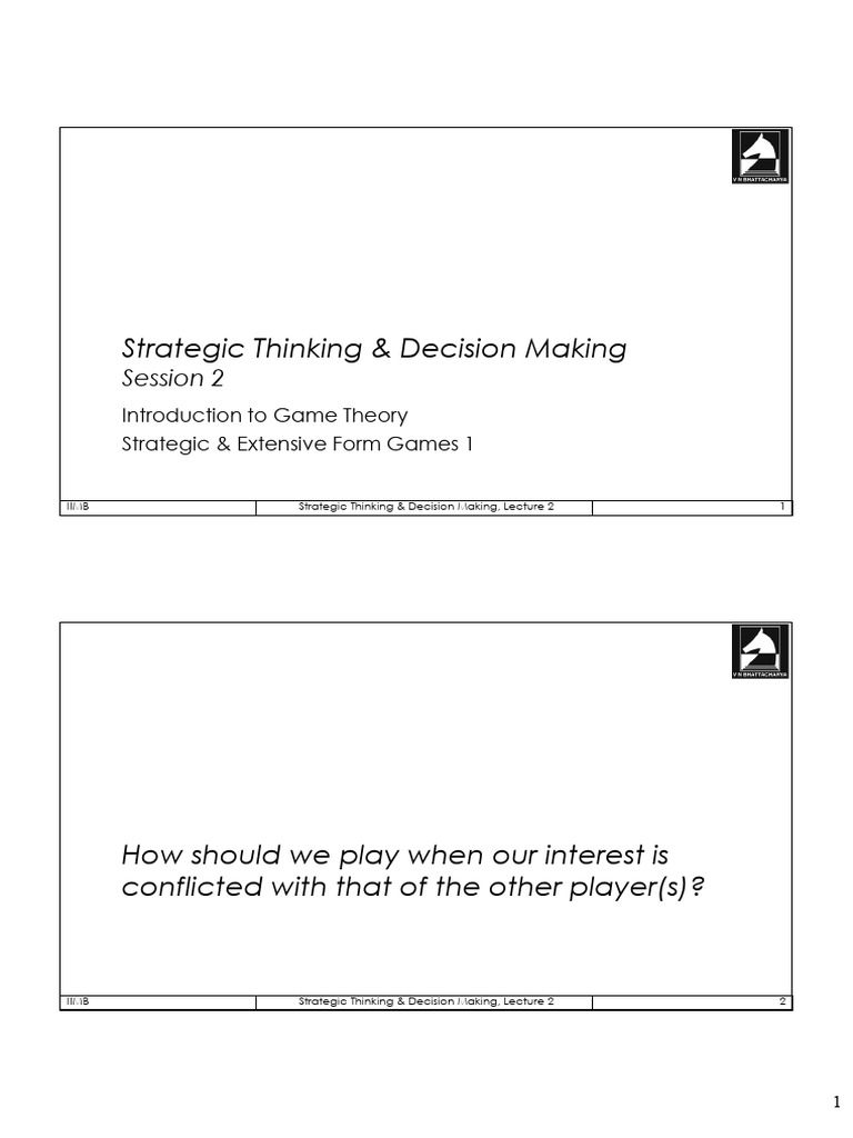 Game Theory: Strategic Decision Making | PDF | Economics Of Uncertainty ...