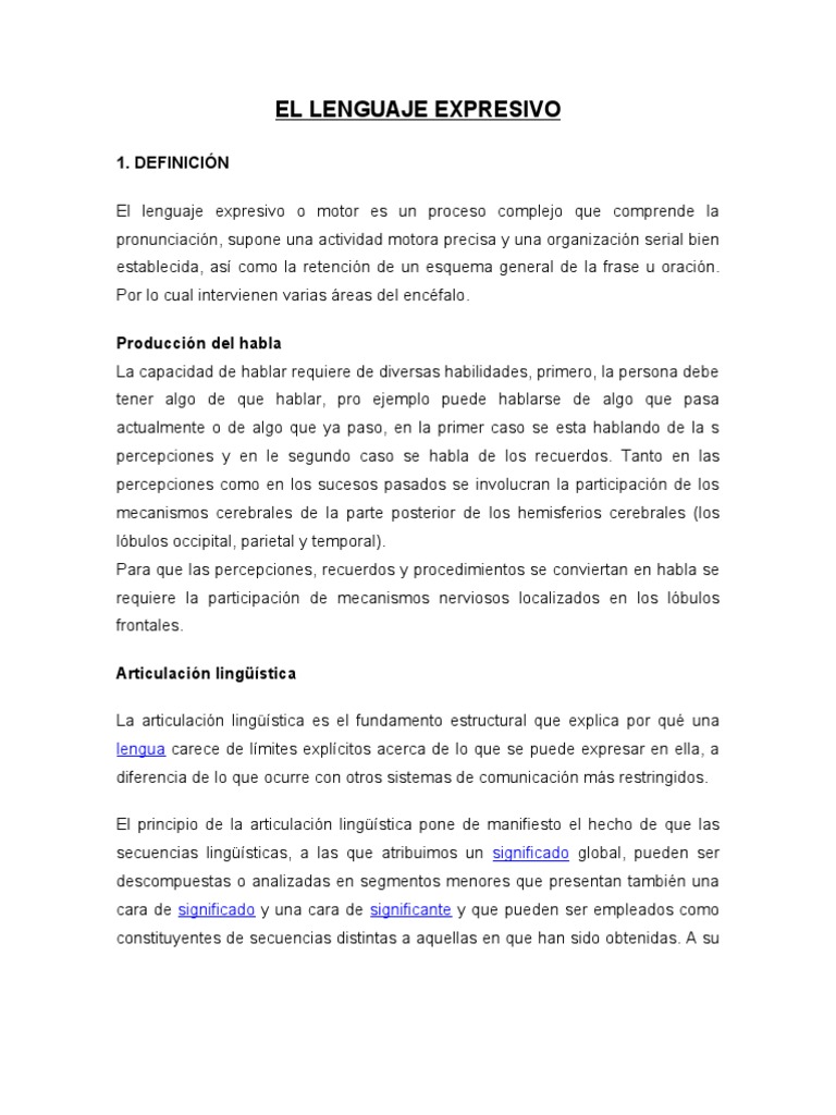 EL LENGUAJE EXPRESIVO