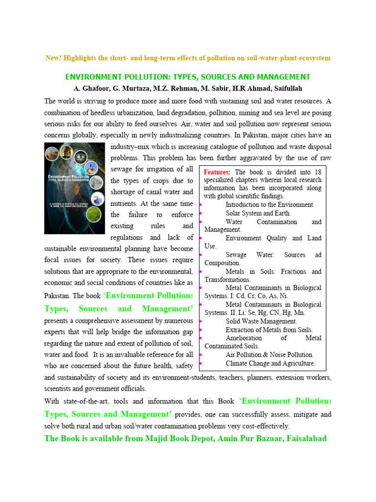 Pollution Effects on Soil and Ecosystems | PDF | Pollution | Soil
