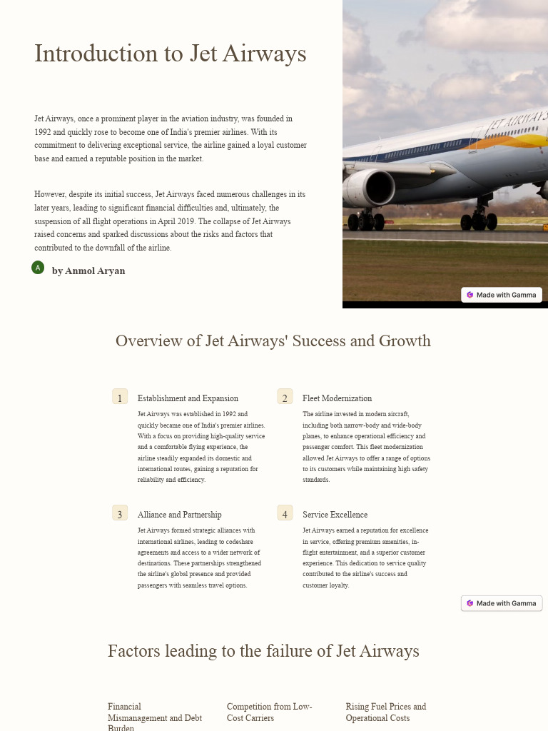Jet Airways: Rise and Fall Analysis | PDF | Airlines | Low Cost Carrier