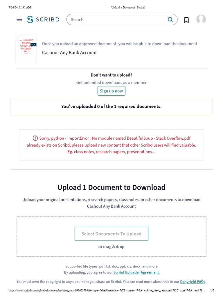 Upload A Document - Scribd | PDF | Scribd | Computer Mediated Communication