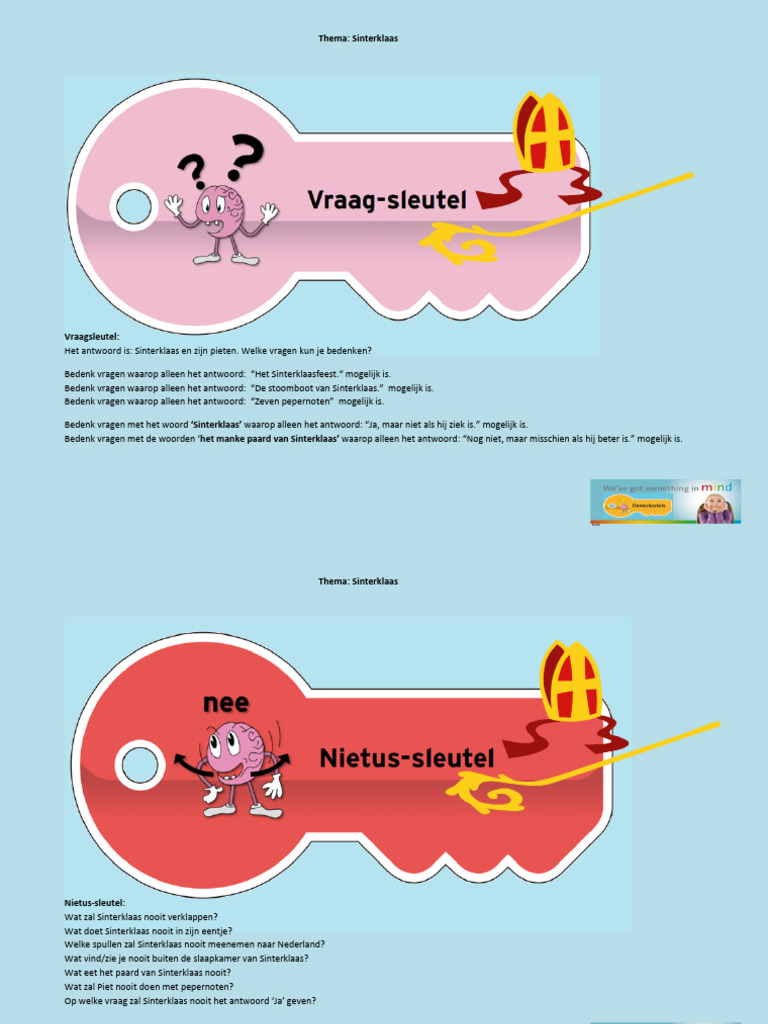 Denksleutels Thema Sinterklaas | PDF