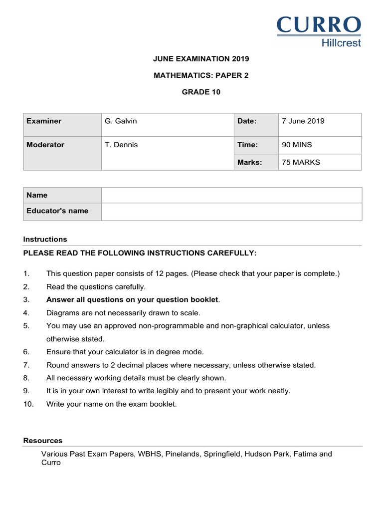 Grade 10 may exam paper 2 final v2 download free pdf qualifications