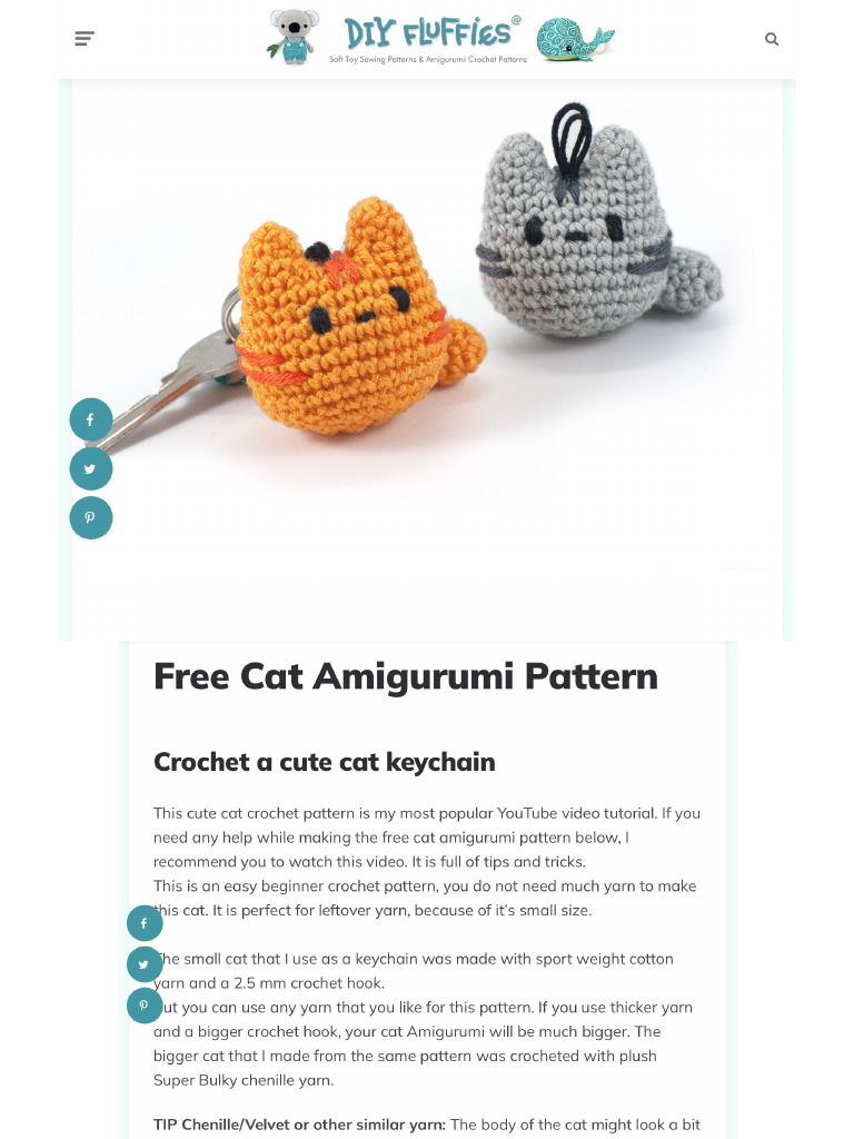 Free Cat Amigurumi Pattern PDF