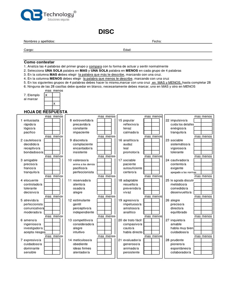 Evaluación de Personalidad DISC | PDF