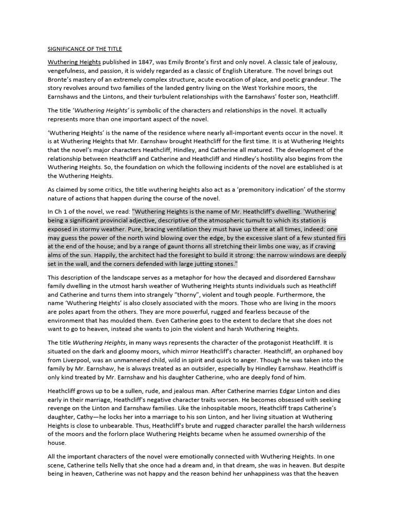 WUTHERING HEIGHTS READING GUIDE REDDIT intelligence overview