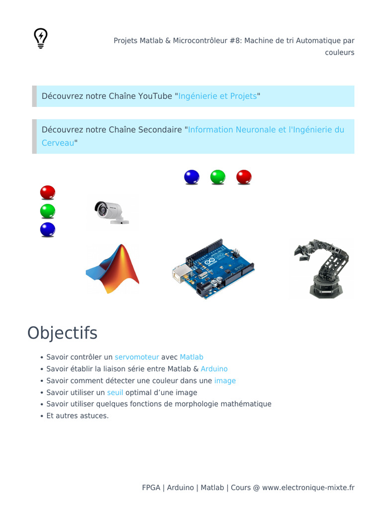Tri automatique d'objets par couleurs | PDF | Arduino | Informatique