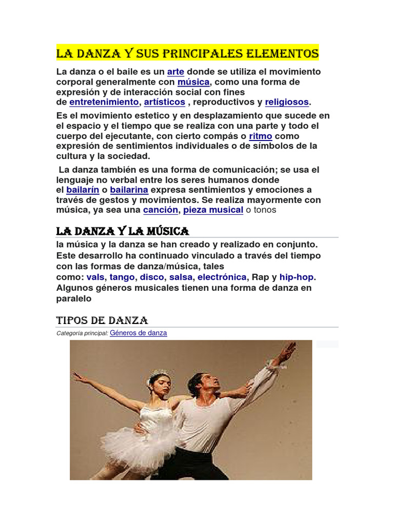 Elementos Fundamentales de la Danza | PDF | Bailes | Las artes escénicas
