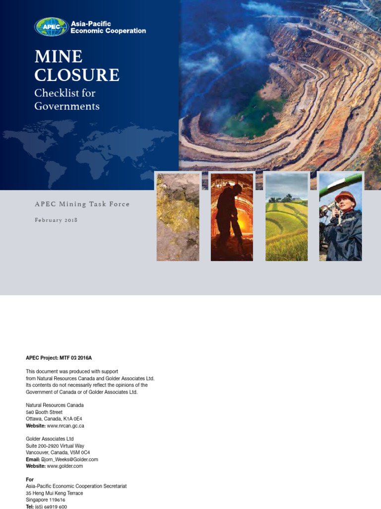 218 MTF Mine Closure Checklist For Governments 1 | PDF | Policy | Mining