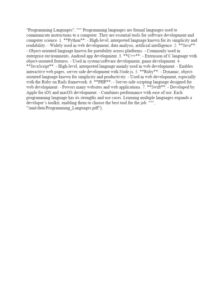 Programming Languages | PDF