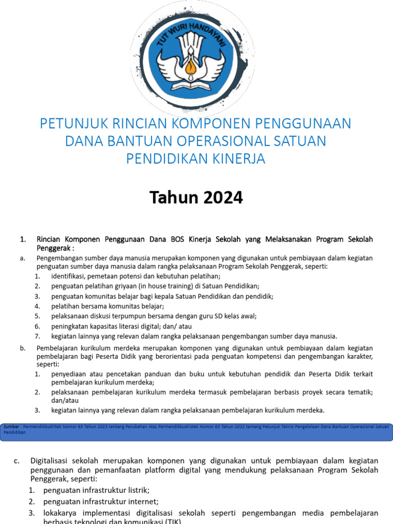 Pedoman penggunaan dana bosp kinerja tahun 2024 pdf
