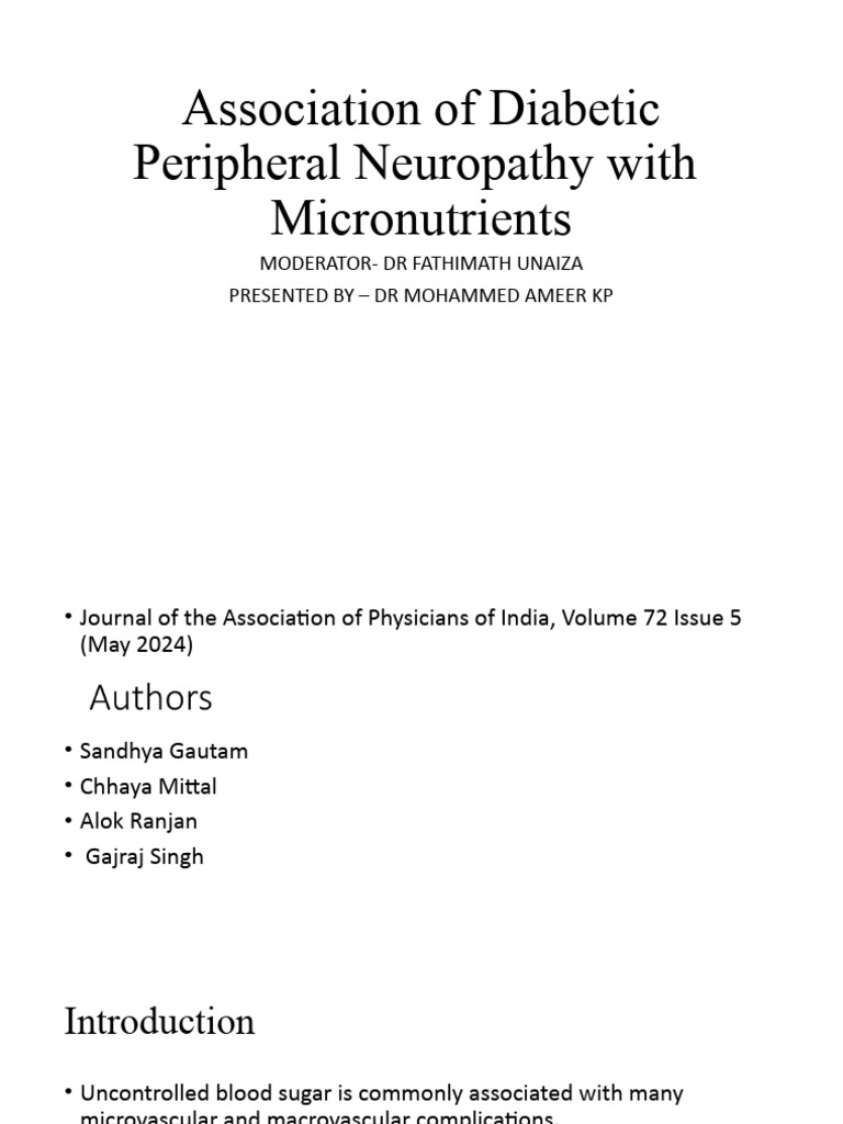Association of Diabetic Peripheral Neuropathy With | PDF | Diabetes ...
