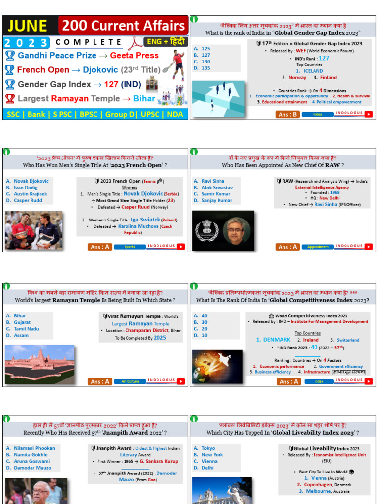 Printable Version June 2023 Monthly Ca | PDF