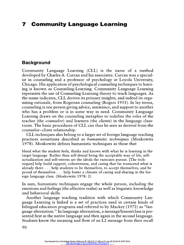 Community Language Learning | PDF