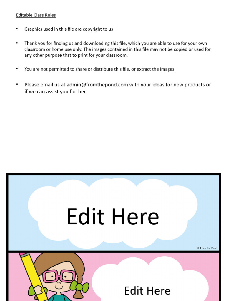 Editable Classroom Rules Template | PDF | Art | Self-Improvement
