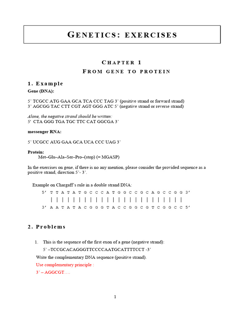 Exercises - Genetics - USTH2022 Hint To Research | PDF | Dominance ...
