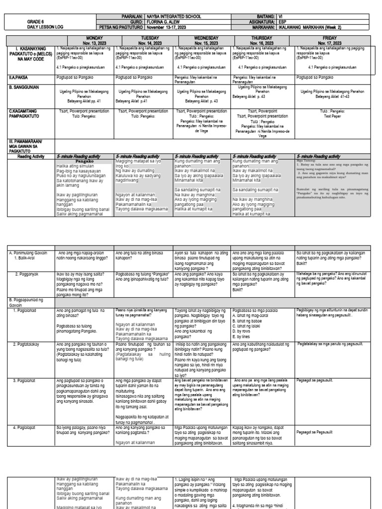 Q2 W2 Esp 6 DLL | PDF